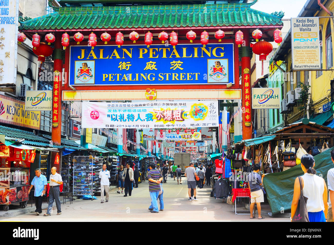 Menschen in der Petaling Street in Kuala Lumpur, Malaysia. Stockfoto