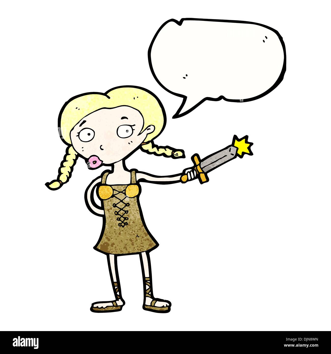 Retro-Cartoon mit Textur. Isolated on White. Stock Vektor