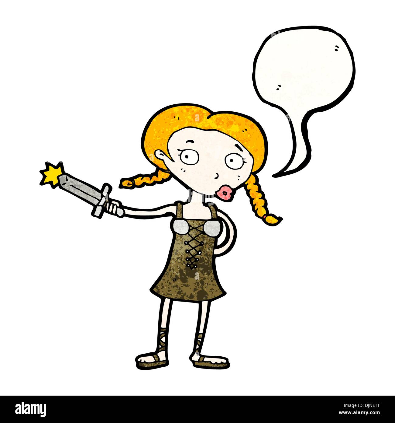 Retro-Cartoon mit Textur. Isolated on White. Stock Vektor