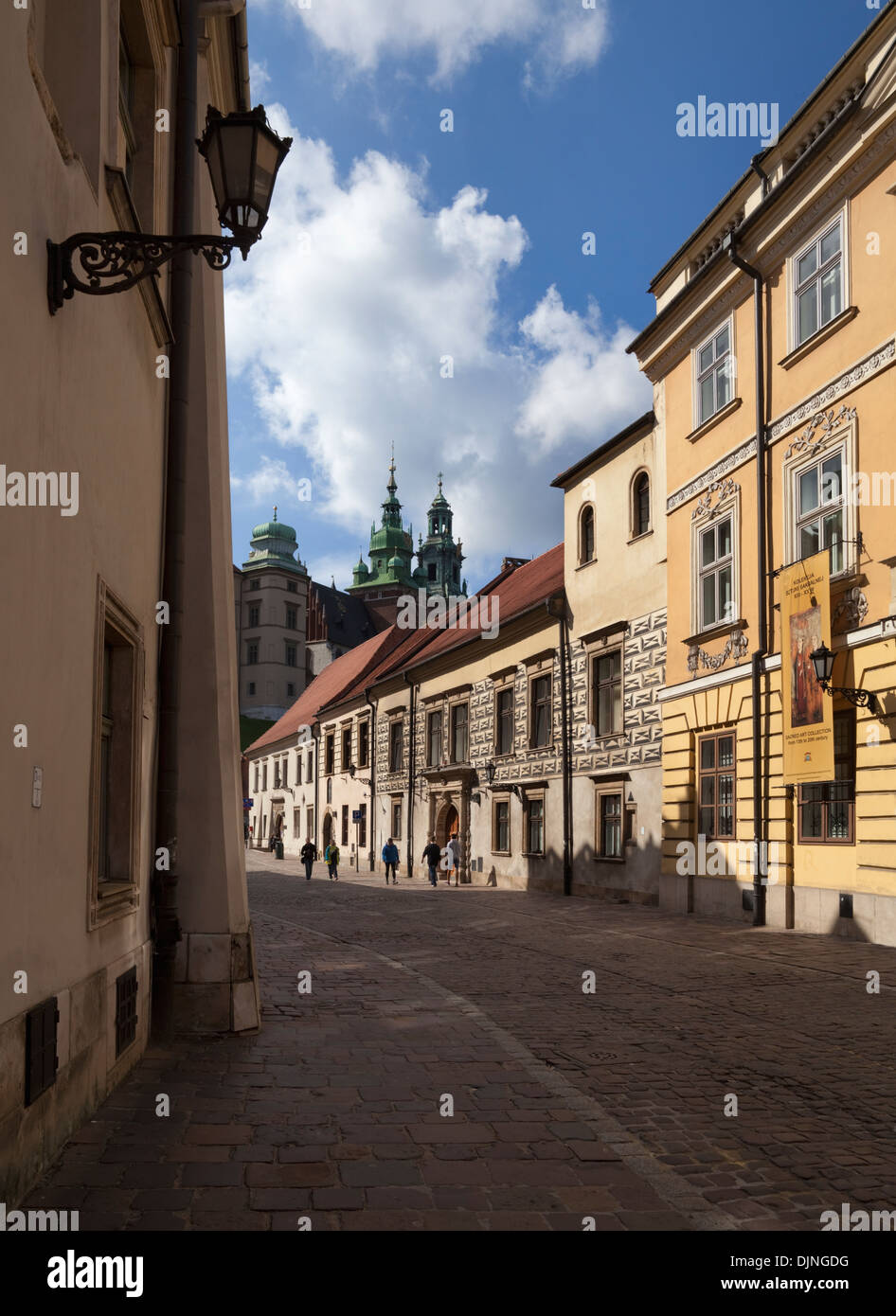 Domherrenstraße Straße & Erzdiözese Museum, wo Vater Karol Wojtyla (Papst Johannes Paul II.), darüber hinaus - Wawel Kathedrale, Krakau, Polen lebte Stockfoto