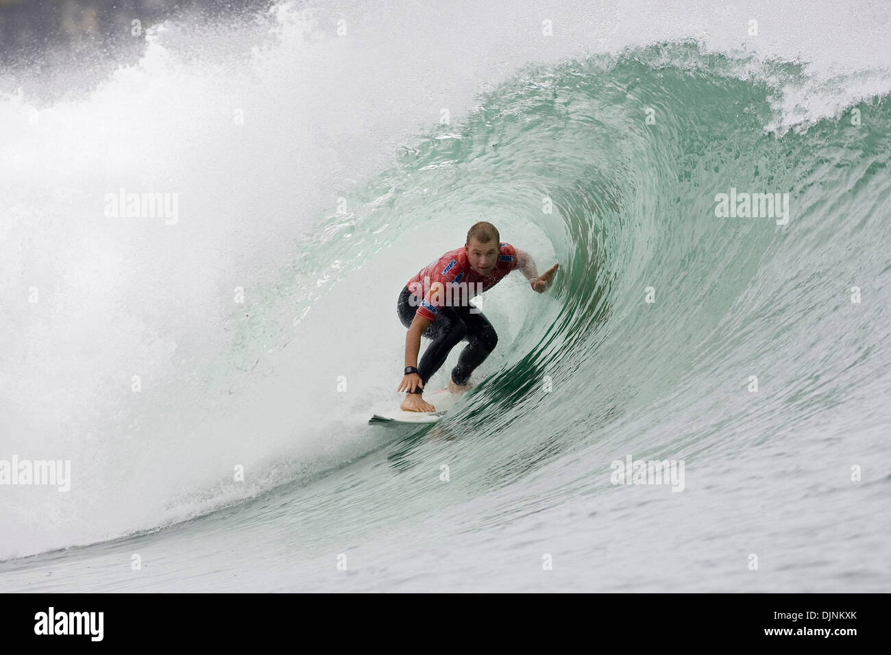 4. Oktober 2008 - Mundaka, Spanien - ADRIAN BUCHAN (Avoca Beach, Australien) (im Bild) erreichte das Halbfinale des Billabong Pro in Mundaka heute.  Buchan trug seine Dynamik aus der vorherigen Veranstaltungen gewinnen durch die gesamte Billabong Pro Mundaka von Runde 1 bis ins Halbfinale. Sein Tag begann durch das Besiegen von Tom Whitaker (Aus) im zweiten Viertelfinale des Tages aber ca Stockfoto