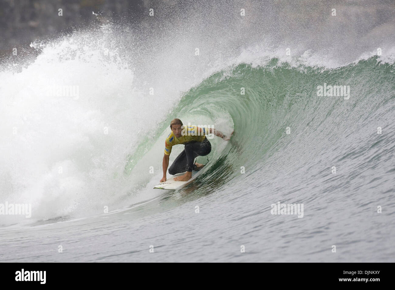 LUKE STEDMAN (Avalon Beach, New South Wales Australien) erreicht das Halbfinale der Billabong Pro Mundaka heute.  Im Viertelfinale Stedman besiegte Bede Durbidge (Aus) um ein Semi-Finale gegen CJ Hobgood (USA) einrichten, die auf die Veranstaltung zu gewinnen ging, nach dem Sieg über Joel Parkinson (Aus) im Finale.  Stedman sitzt jetzt in Position Nr. 10 auf der ASP World Tour-Bewertungen. Stockfoto