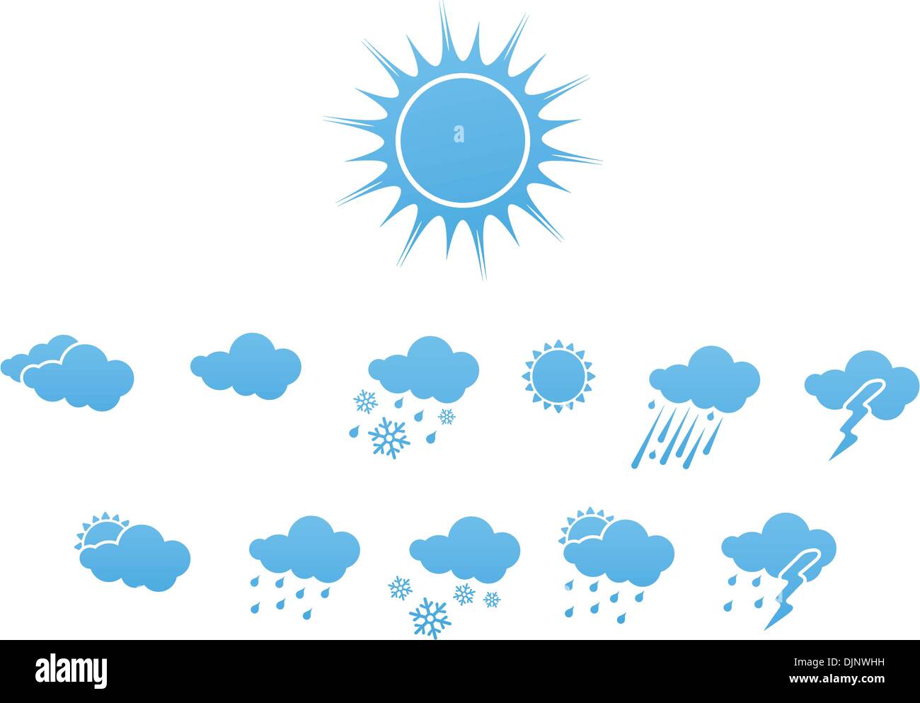 Vektor-Illustration – elegante Wetter-Icons für alle Arten von Wetter-set Stock Vektor