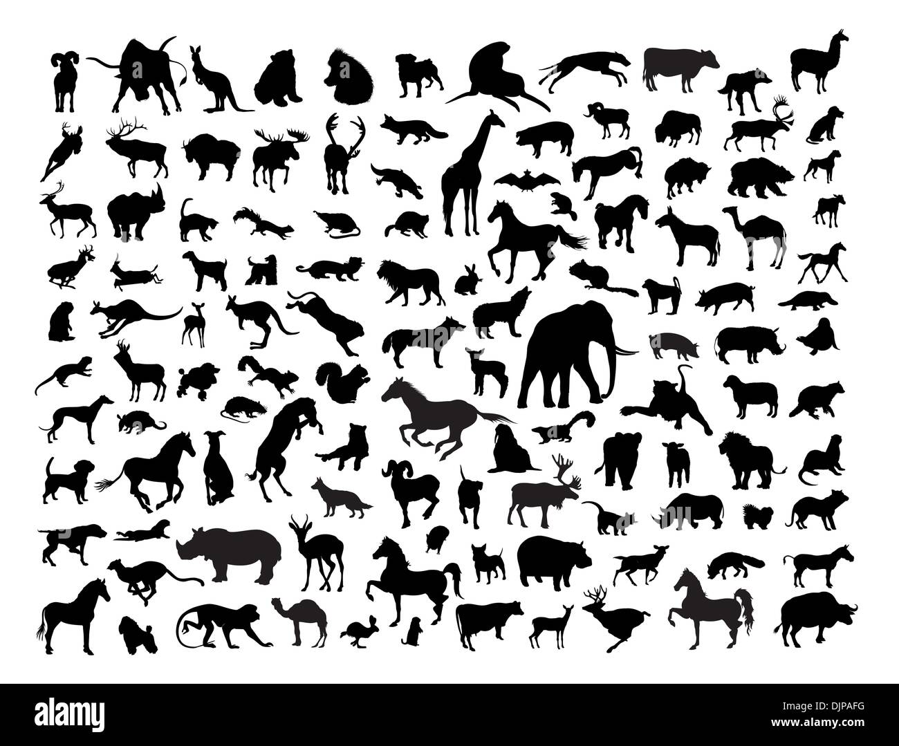 Tiere-Silhouetten Stock-Vektorgrafik - Alamy