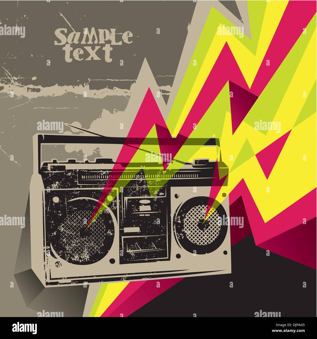 Künstlerische Banner mit Retro-radio Stock Vektor