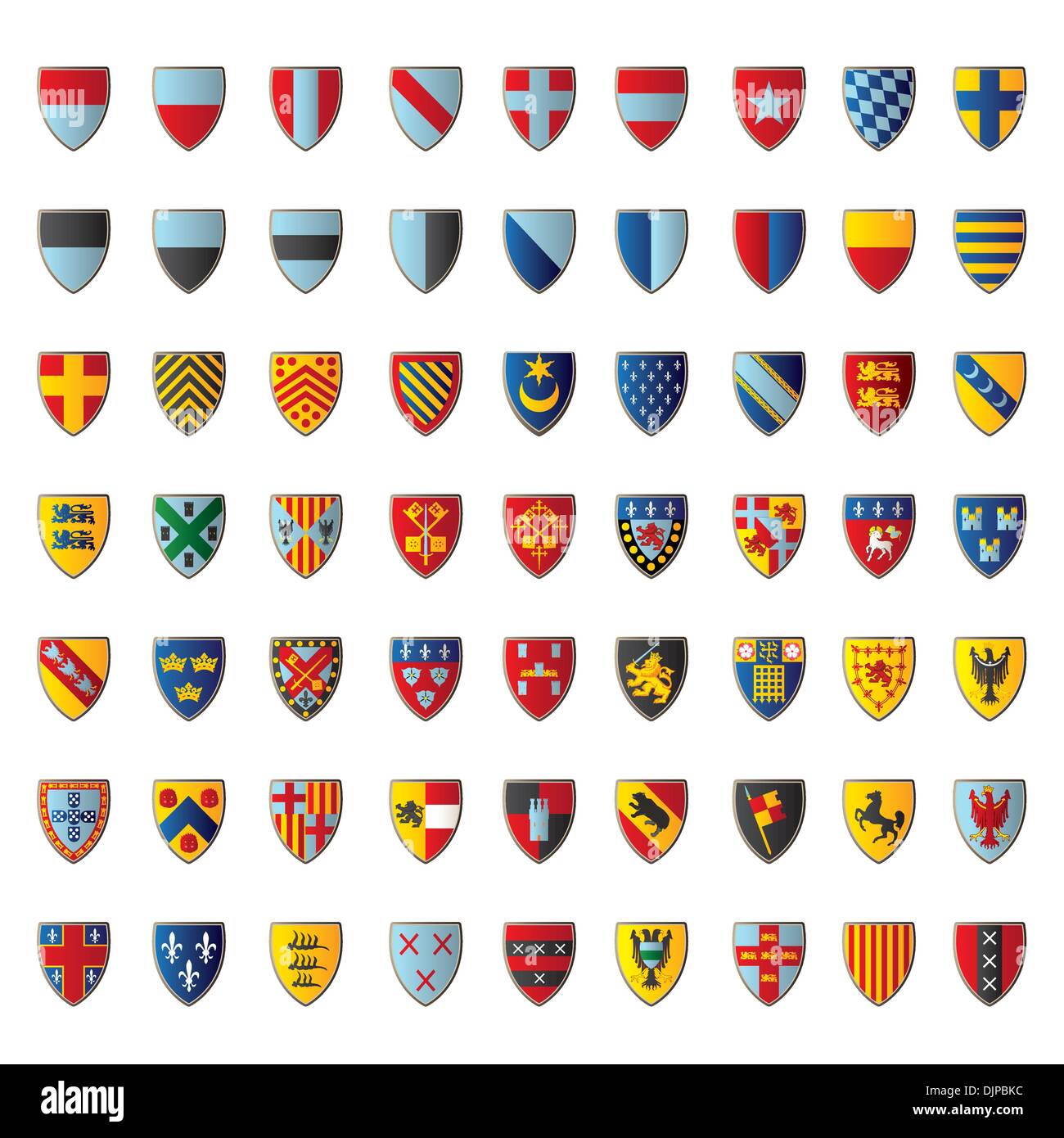 Europäische Wappenbuch isoliert auf weiss Stock Vektor