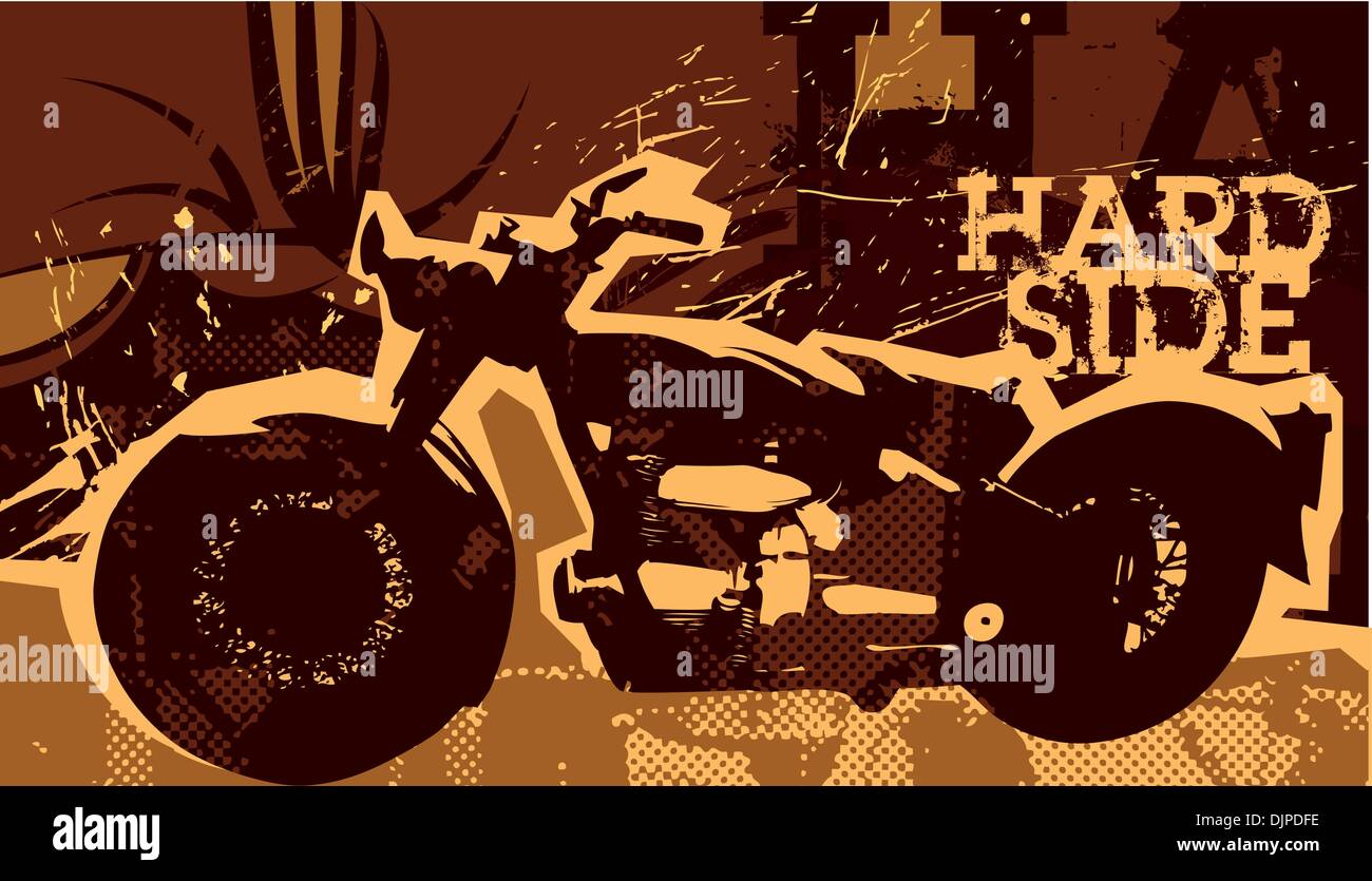 Retro-Poster mit Motorrad Stock Vektor