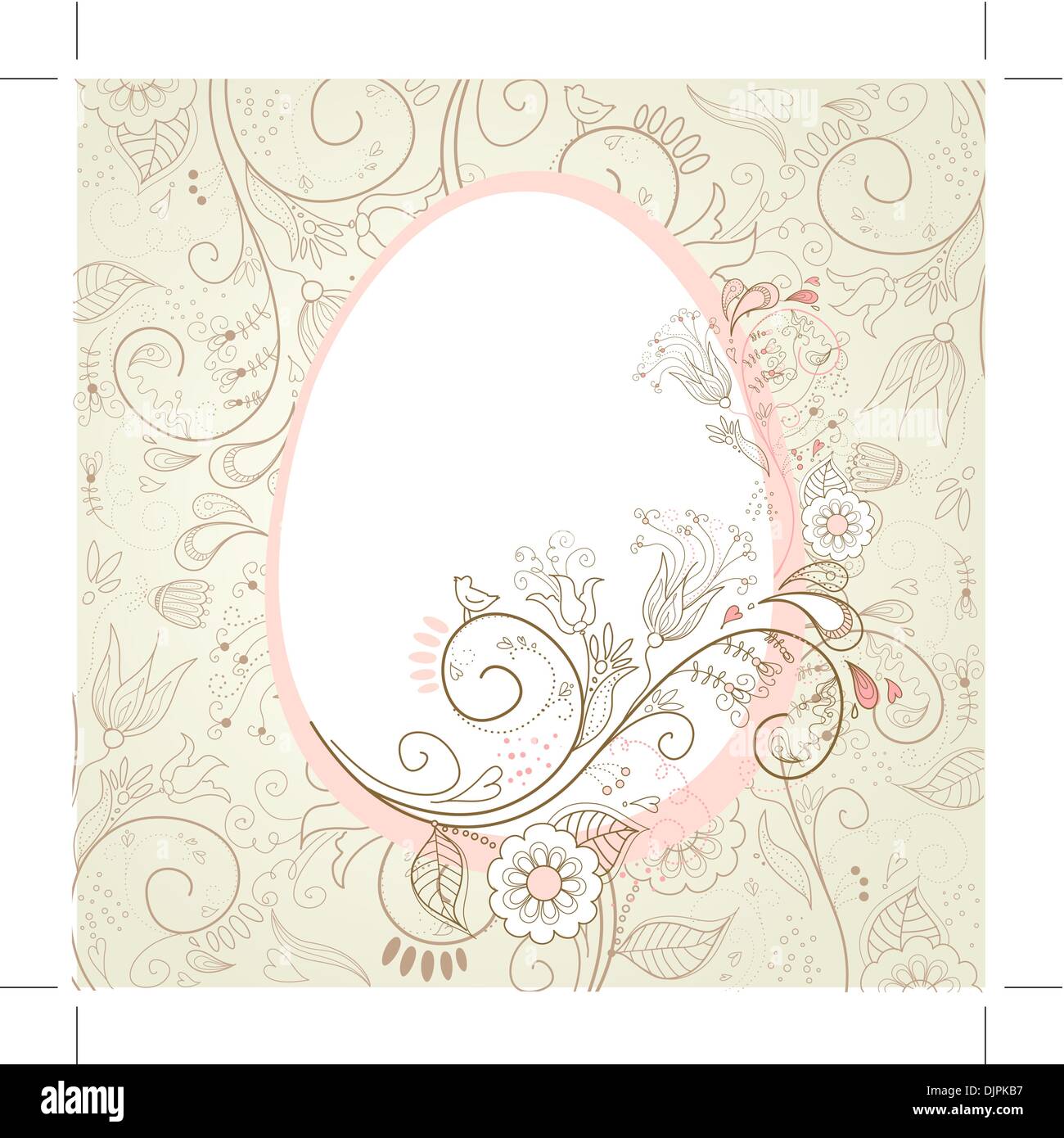 Osterei mit floralen Elementen Stock Vektor