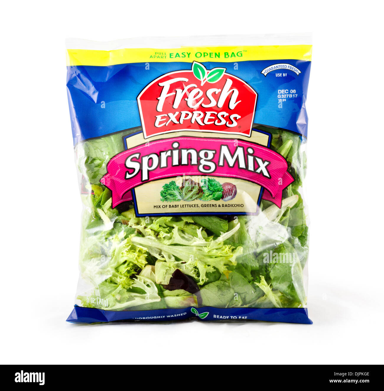 Packung von Fresh Express Frühjahr Mix Salat, USA Stockfoto