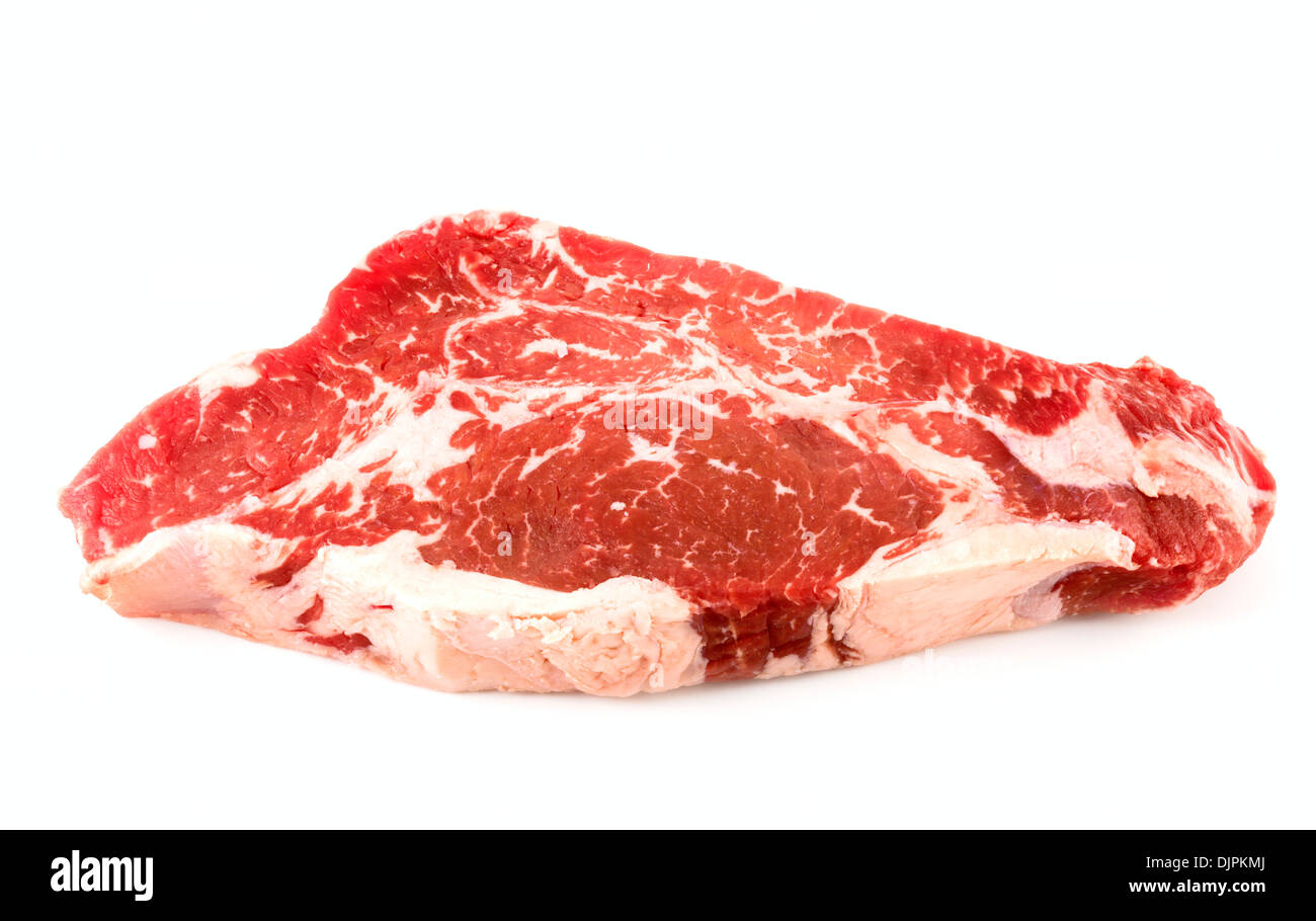 Rohe New York Strip Steak, USA Stockfoto