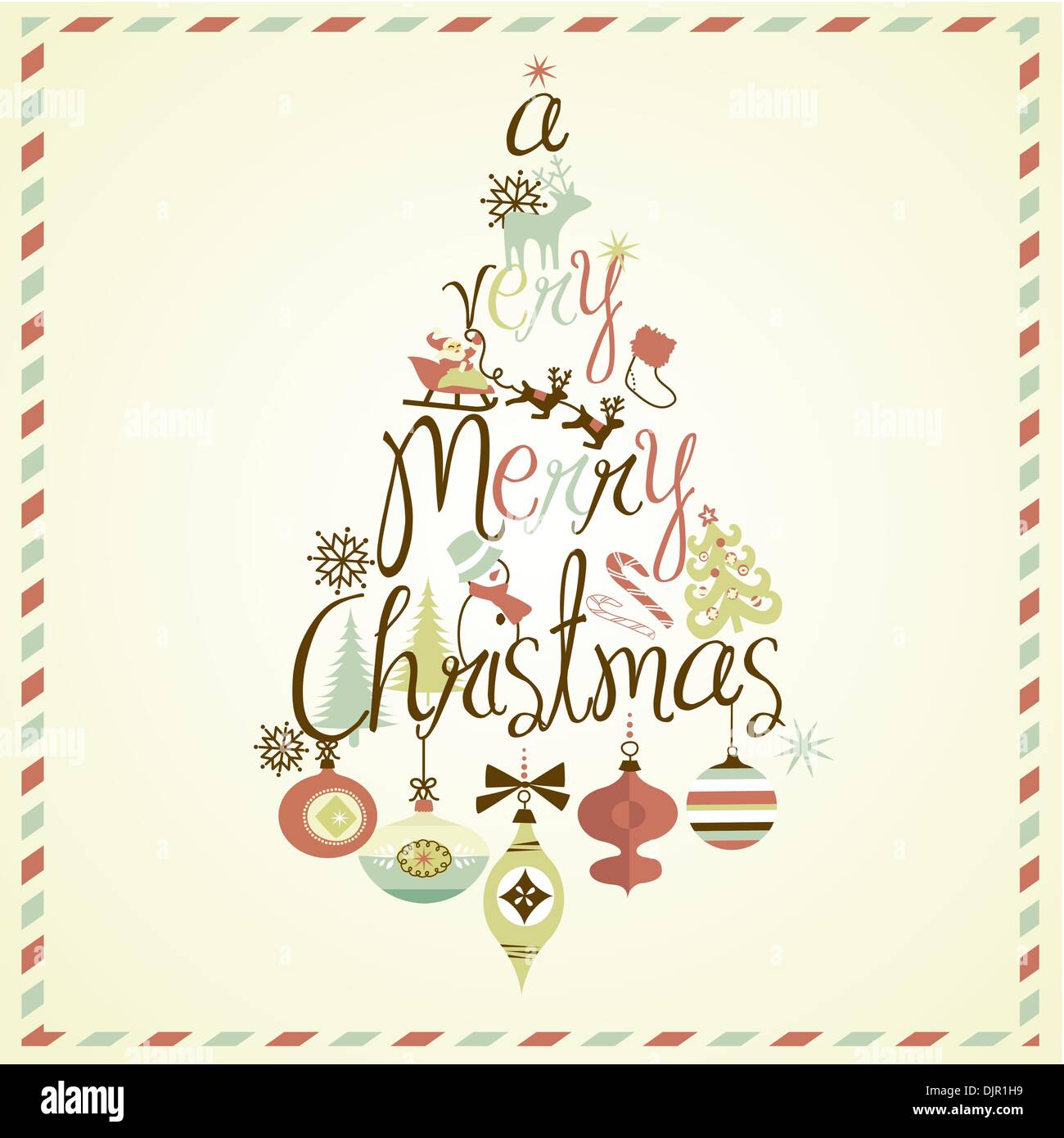 Eine sehr frohe Weihnachten Baum design Stock Vektor