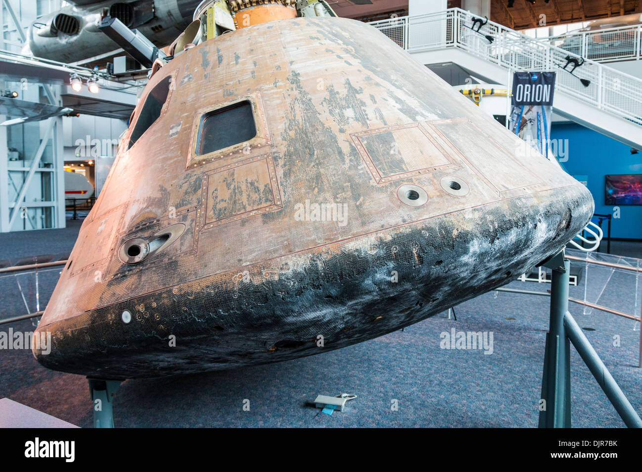 Apollo 12 Command Modul Ausstellung im Virginia Air and Space Center in Hampton Roads, Virginia. Stockfoto