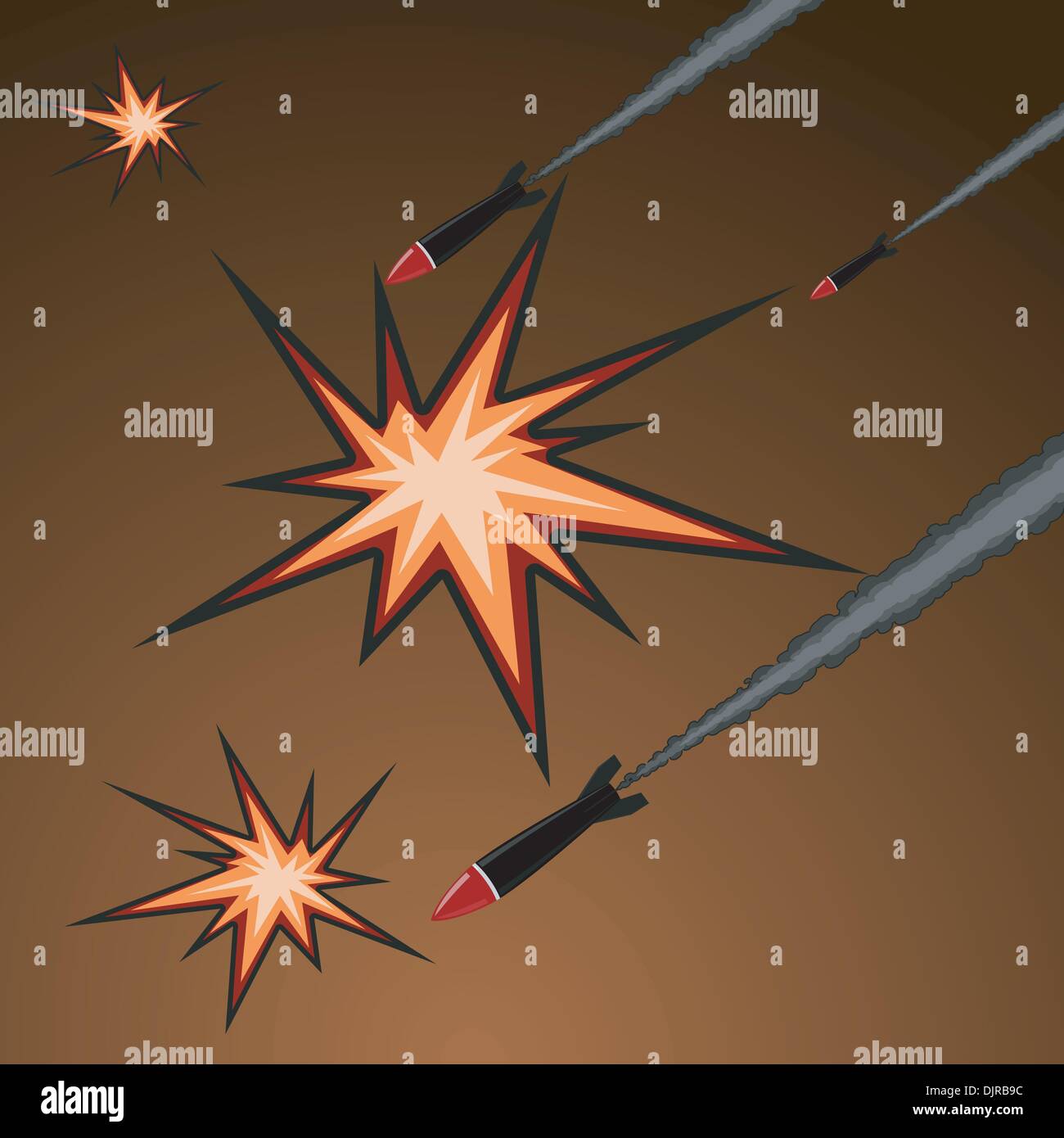 Vektor-Illustration der Raketenangriff Stock Vektor