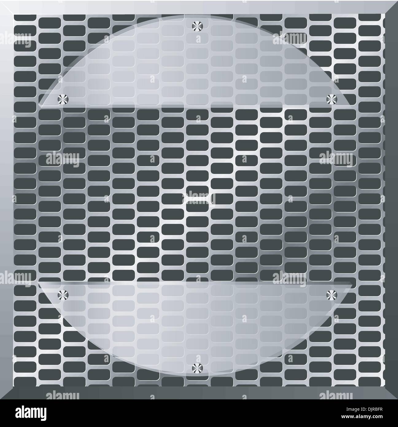 Vektor-Illustration einer Metallplatte mit ovalen Glaselemente Stock Vektor