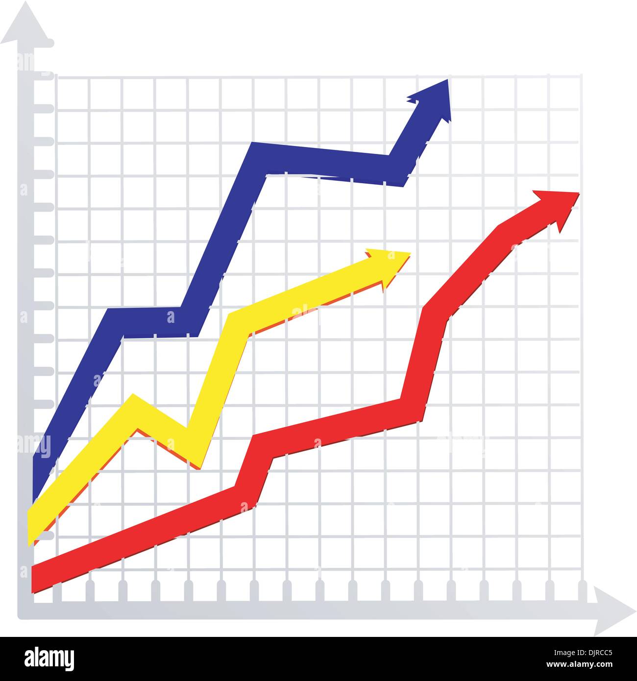 Diagramm mit farbigen Pfeilen Stock Vektor