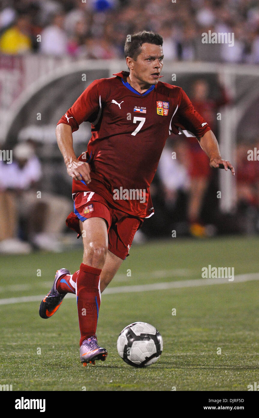 25. Mai 2010 - East Hartford, Connecticut, USA - 25. Mai 2010: Tschechien Mittelfeldspieler Libor Sionko (7) dribbelt den Ball Feld im Spielgeschehen. Der Tschechischen Republik besiegte die USA 4: 2 im WM-send-off Serie bei Rentschler Field in East Hartford, Connecticut übereinstimmen. (Kredit-Bild: © Geoff Bolte/Southcreek Global/ZUMApress.com) Stockfoto