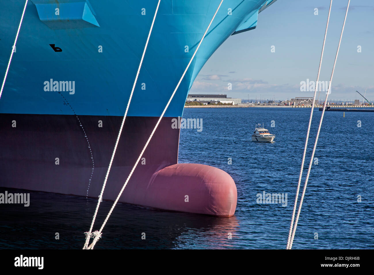 Bug eines Containerschiffes Stockfoto