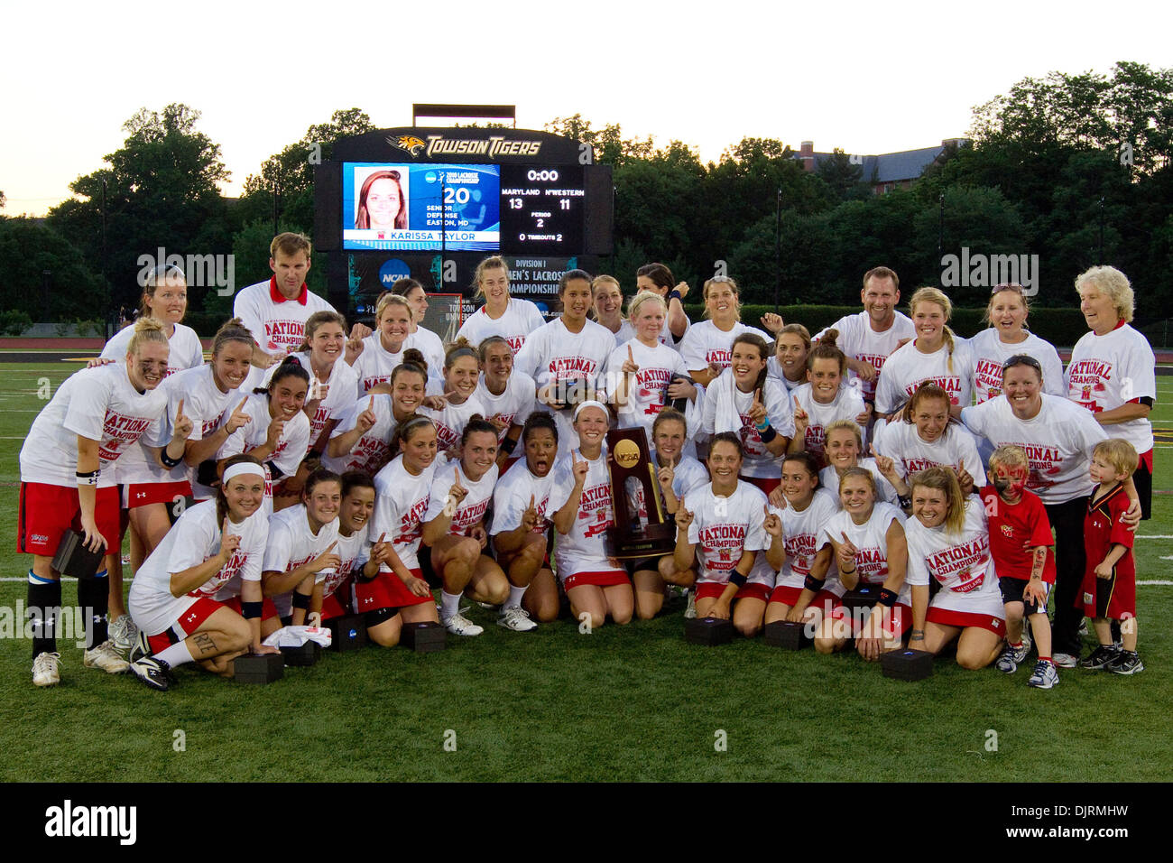 30. Mai 2010 - Towson, Maryland, USA - 28. Mai 2010: in Aktion während der Division I-Frauen Lacrosse Championship Finals statt im Johnny Unitas Stadium auf dem Campus der Towson University in Towson, MD.   Maryland besiegte Northwestern 13-10. (Kredit-Bild: © Alex Cena/Southcreek Global/ZUMApress.com) Stockfoto