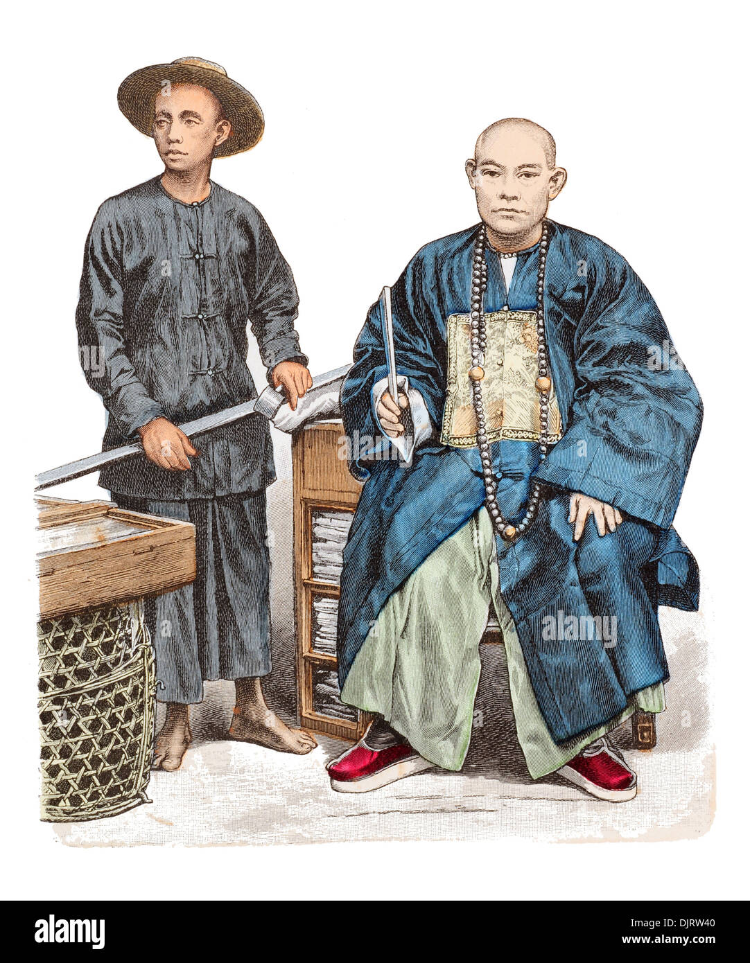 19. Jahrhundert XIX 1800er Jahren China Porter und Kaufmann aus Penang Straits Settlement Stockfoto