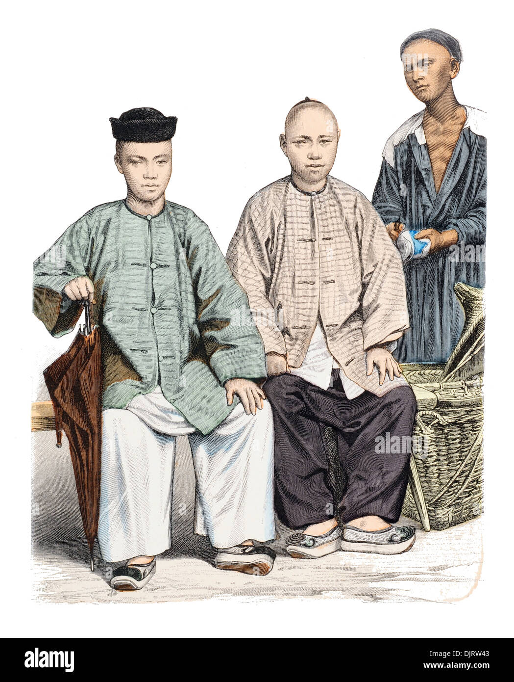 19. Jahrhundert XIX 1800er Jahren China Straits Settlement, Babas und Schuhmacher Stockfoto