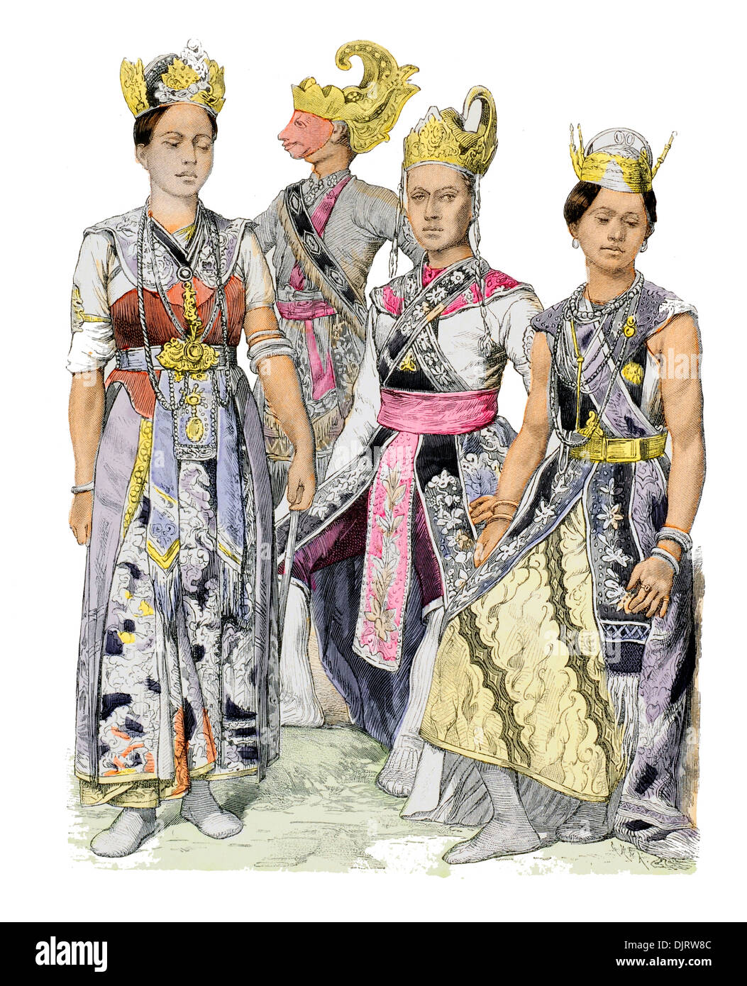 19. Jahrhundert XIX 1800er Jahren Java Schauspielerinnen und Schauspieler Stockfoto