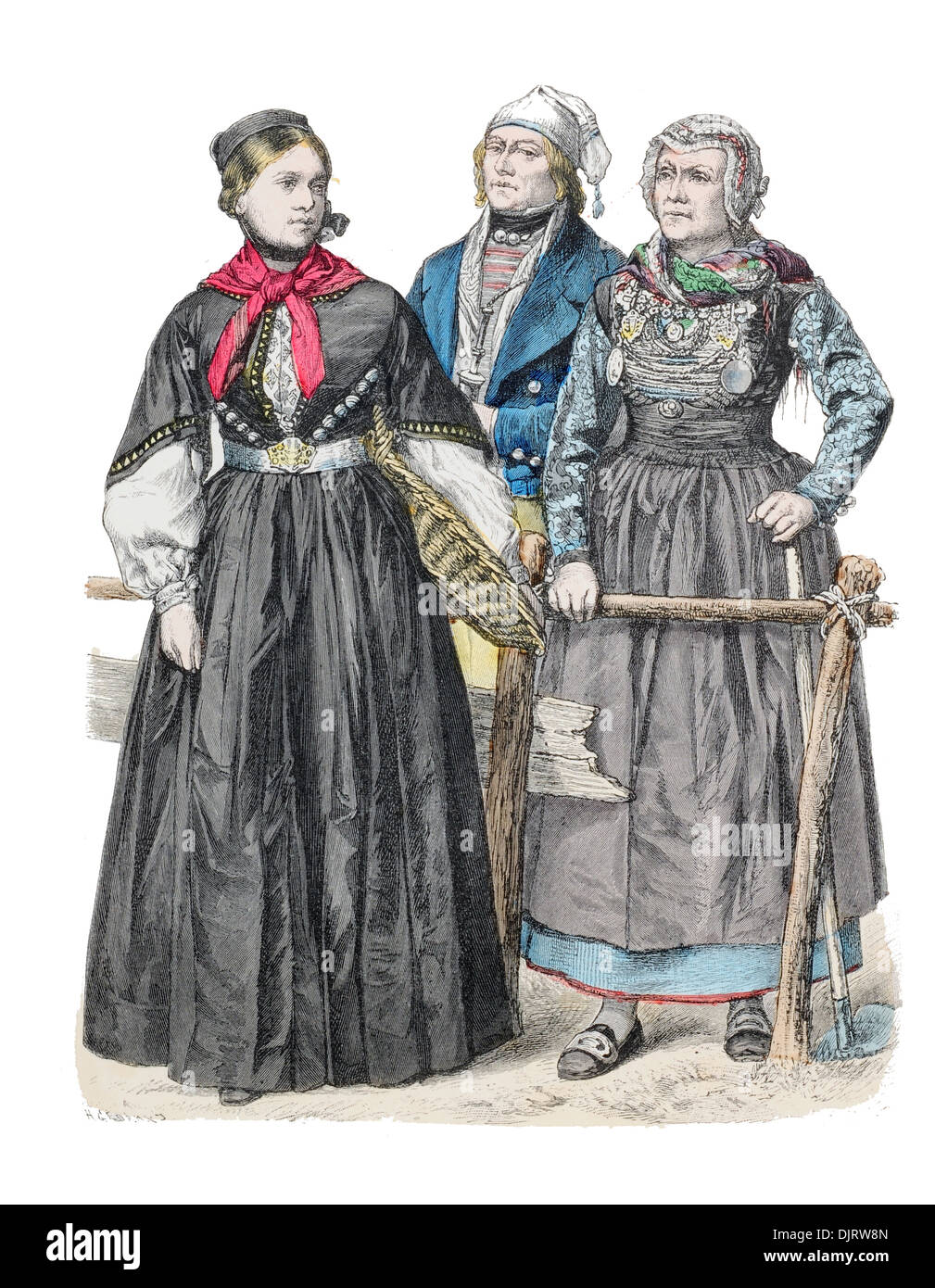 19. Jahrhundert Xix 1800Er Jahren Deutschland Schleswig Holstein Romoe  Haligs Stockfotografie - Alamy