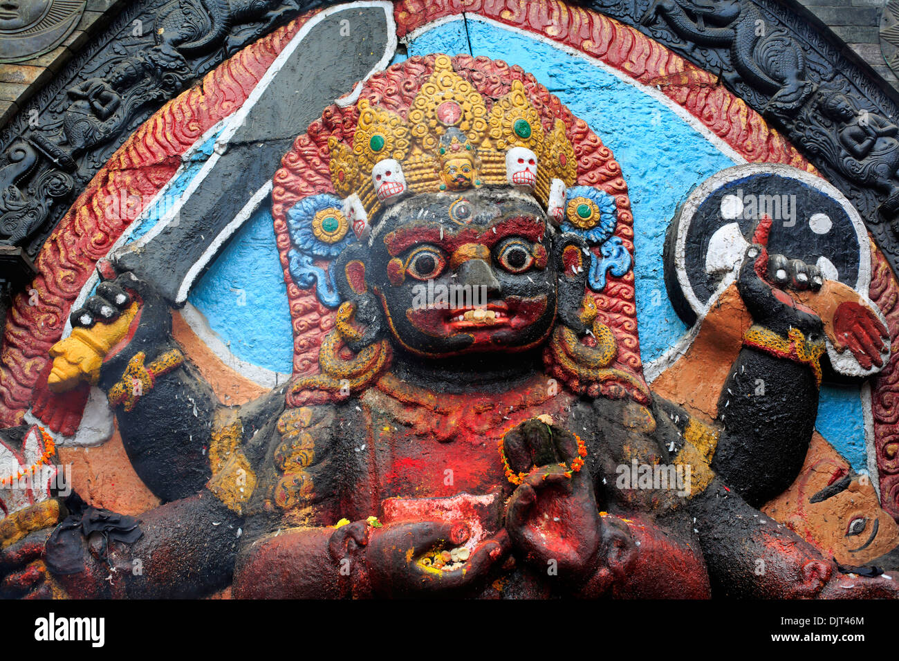 Kala Bhairab Tempel, Durbar Square, Kathmandu, Nepal Stockfoto