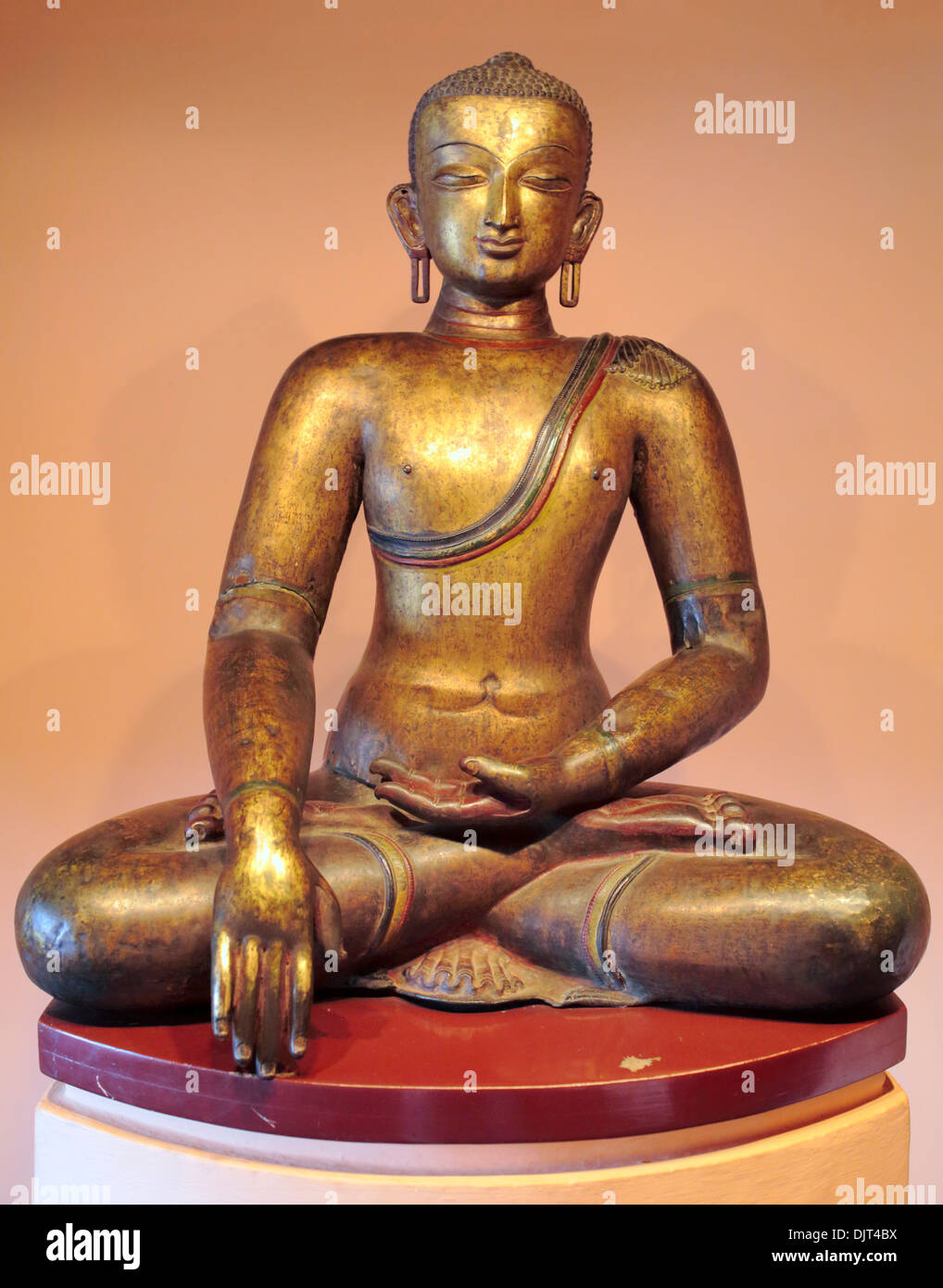 Statue von Shakyamuni, historischen Buddha (17. Jh.), Museum, Patan, Lalitpur, Nepal Stockfoto