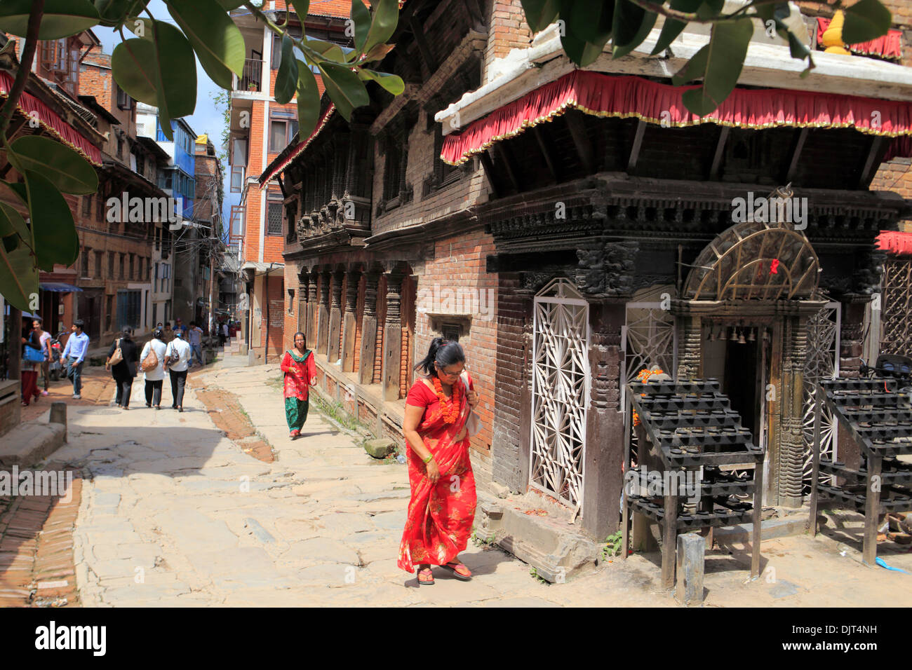 Straße in der Altstadt, Patan, Lalitpur, Nepal Stockfoto