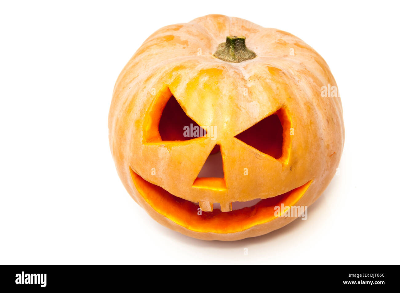 Halloween-Kürbis auf weißem Hintergrund Stockfoto