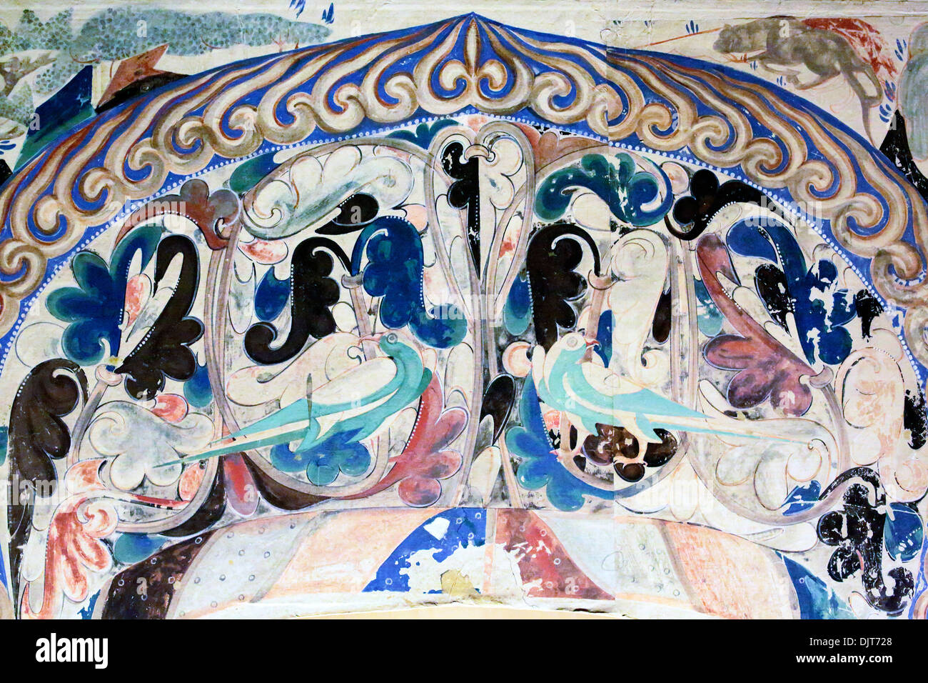 Wandmalerei, Mogao-Grotten Museum, Dunhuang, Provinz Gansu, China Stockfoto