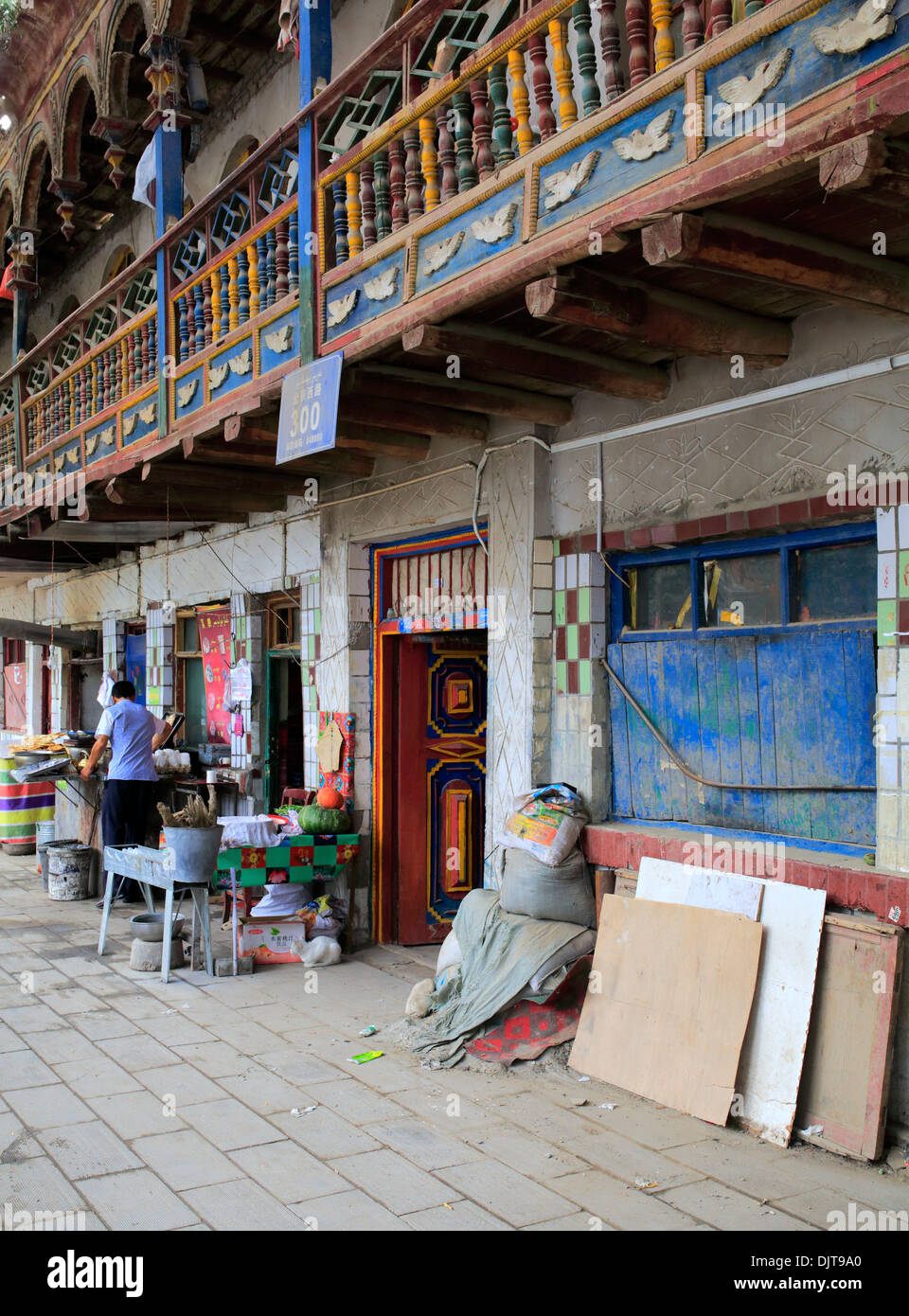 Straße im alten Stadt Hotan, Hotan Präfektur, Uigurischen Autonomen Gebiet Xinjiang, China Stockfoto