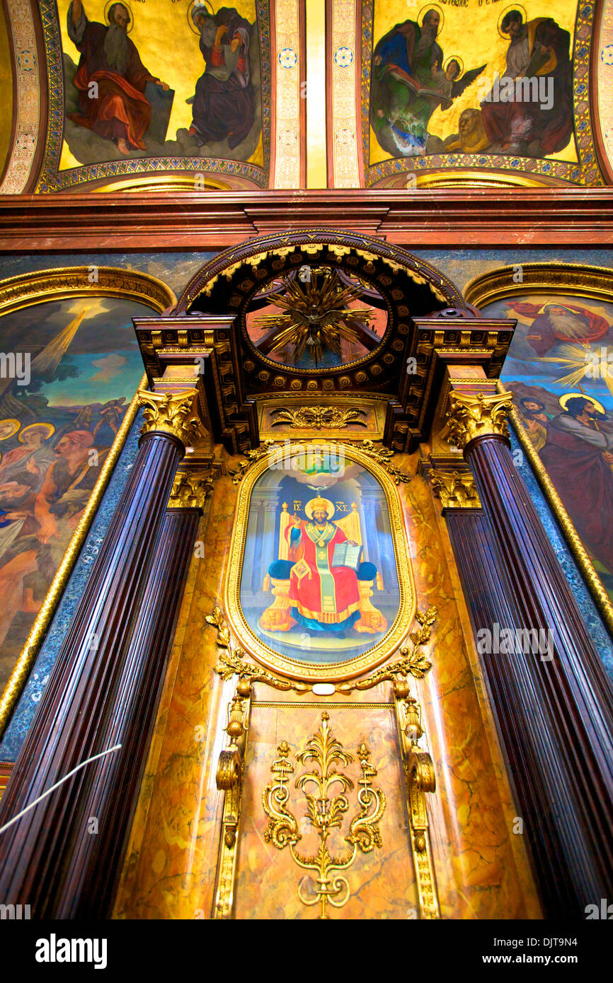 Innenraum der Heiligen Dreifaltigkeit griechisch-orthodoxe Kirche, Wien, Österreich, Mitteleuropa Stockfoto Innenraum der Heiligen Dreifaltigkeit griechisch-orthodoxe Kirche, Wien, Österreich, Mitteleuropa Stockfoto