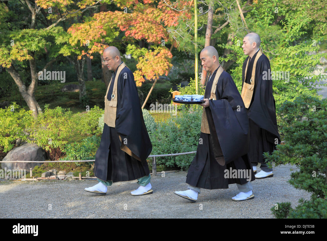 Japan, Kyoto, Arashiyama, Tenryuji Tempel, buddhistische Mönche, Stockfoto