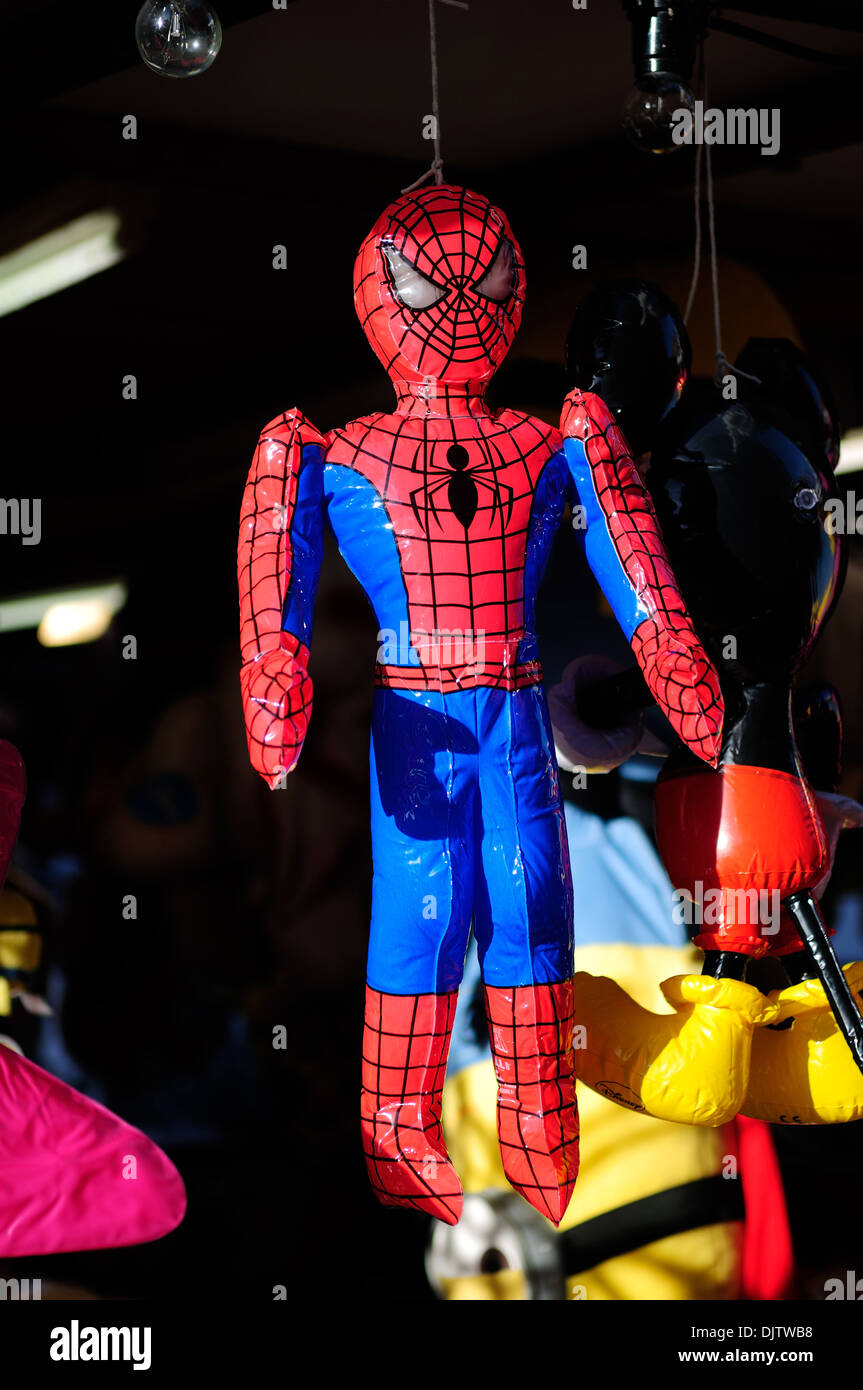 Super-Helden, aufblasbare Spiderman. Stockfoto