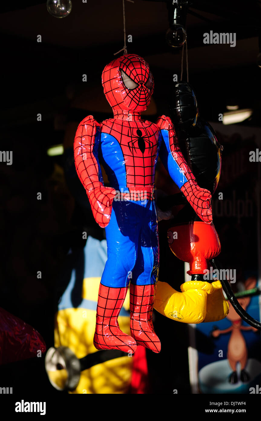 Super-Helden, aufblasbare Spiderman. Stockfoto