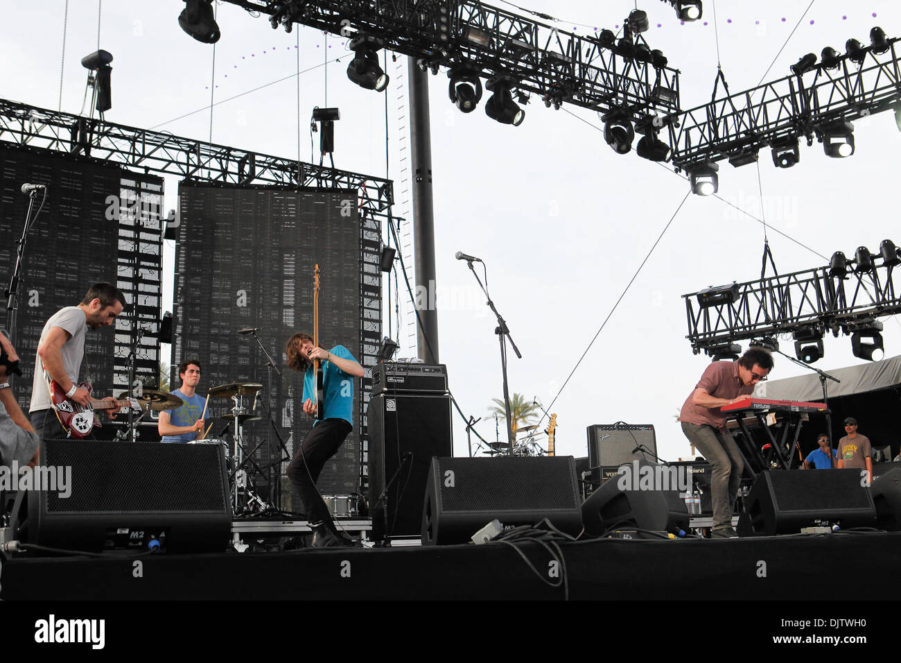 Tokyo Police Club führt auf das Coachella Music & Arts Festival im Feld Empire Polo in Indio, Kalifornien. (Kredit-Bild: © Gerry Maceda/Southcreek Global/ZUMApress.com) Stockfoto