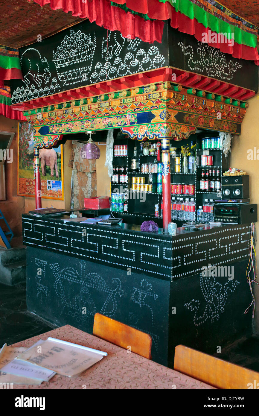 Lokalen Restaurant, Tsangpo Valley, Shannan Präfektur, Tibet, China Stockfoto