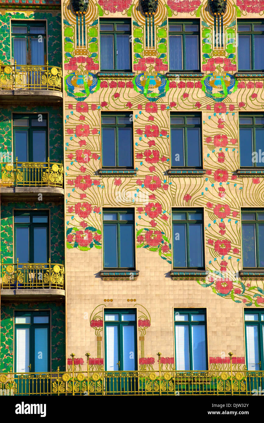 Otto Wagners Jugendstil Apartments, Wien, Österreich, Mitteleuropa Stockfoto