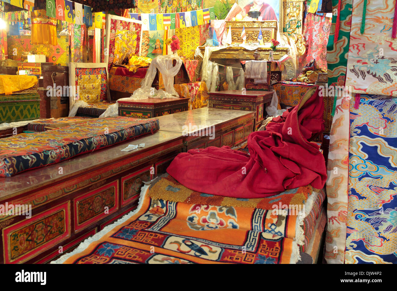 Tsurphu Kloster, Präfektur Lhasa, Tibet, China Stockfoto