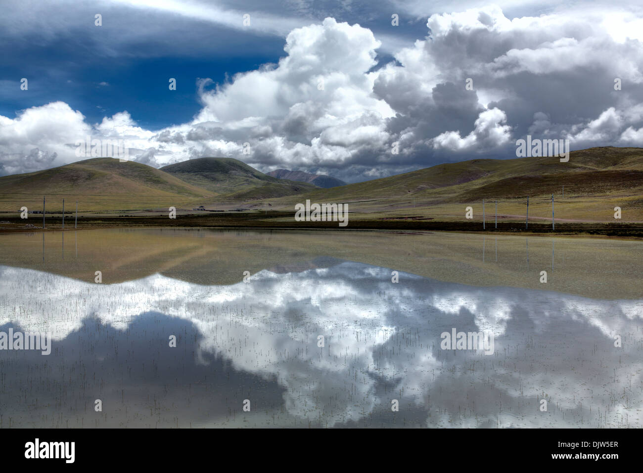 Berg Landschaft, Präfektur Lhasa, Tibet, China Stockfoto