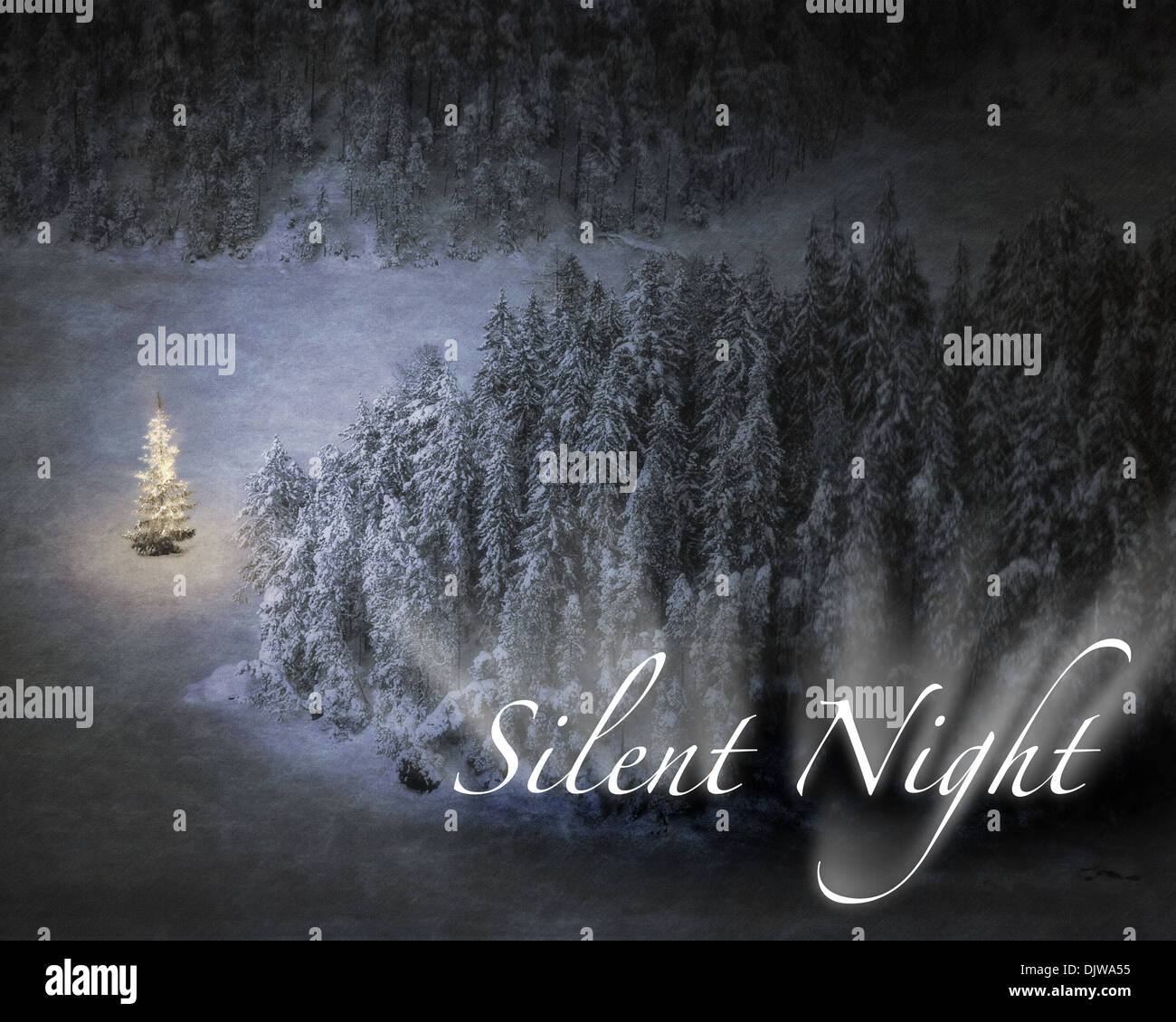 Weihnachten-Konzept: Stille Nacht (digitale Kunst) Stockfoto