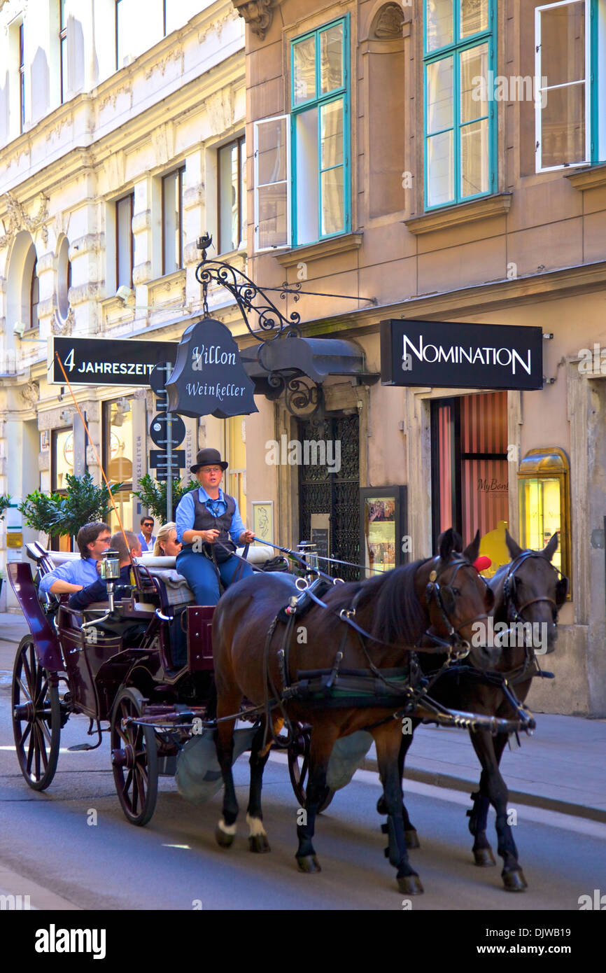 Horse-Drawn Wagen, Wien, Österreich, Mitteleuropa Stockfoto