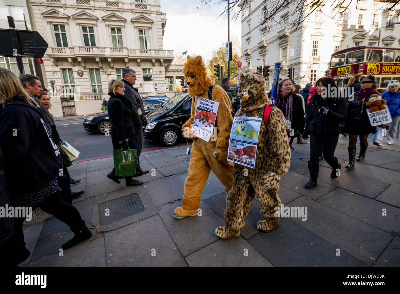Anti-Pelz-Tierrechte Koalition Protest in London Stockfoto