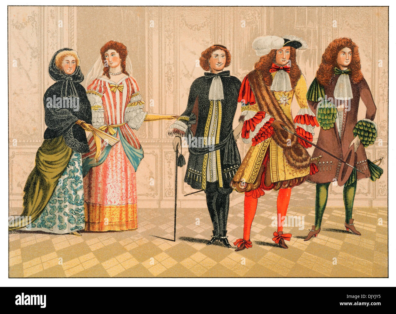 Persönlichkeiten der Unterscheidung Deutschland von Goodrich court C 1680 chromolitho Stockfoto