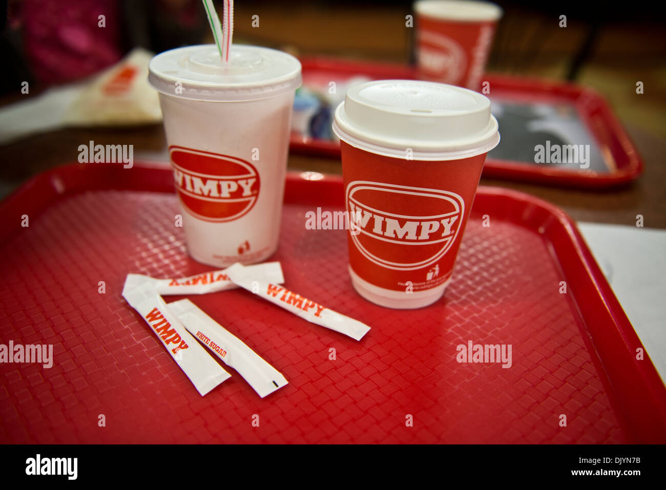 Bild der Fast-Food Marken-Getränke Tassen Stockfoto