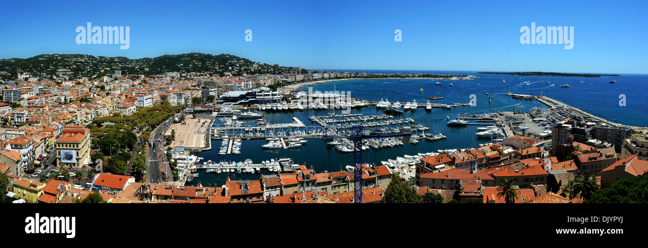 Hafen von Cannes (Frankreich)-Panorama Stockfoto