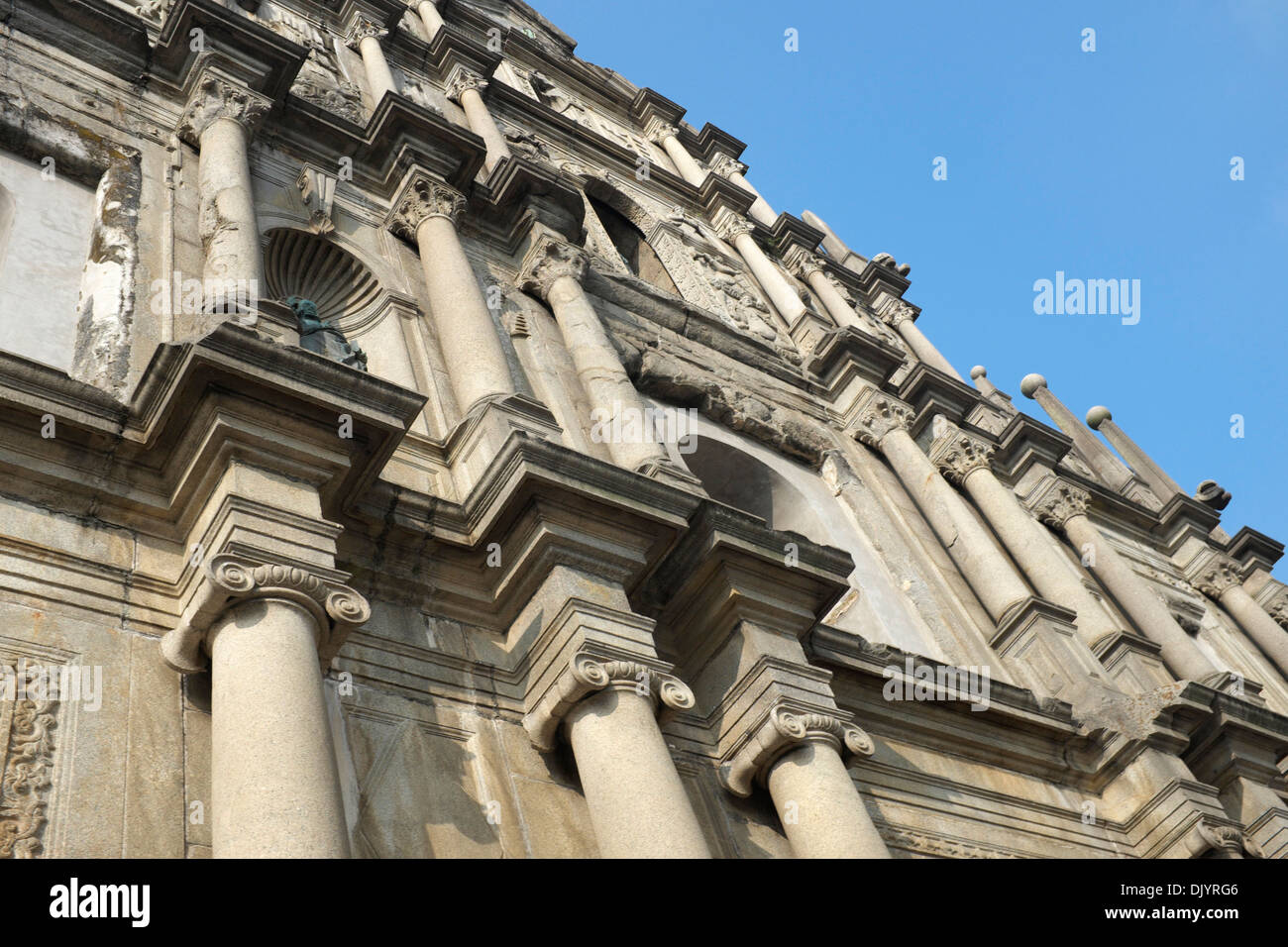 Fassade des Ruins of St. Paul in Macau, China Stockfoto