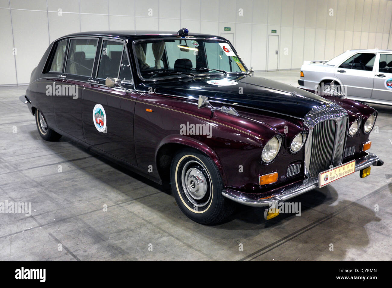 Daimler DS420 1986 auf dem Display als Teil der Macau Grand Prix 60. Jahrestag Stockfoto