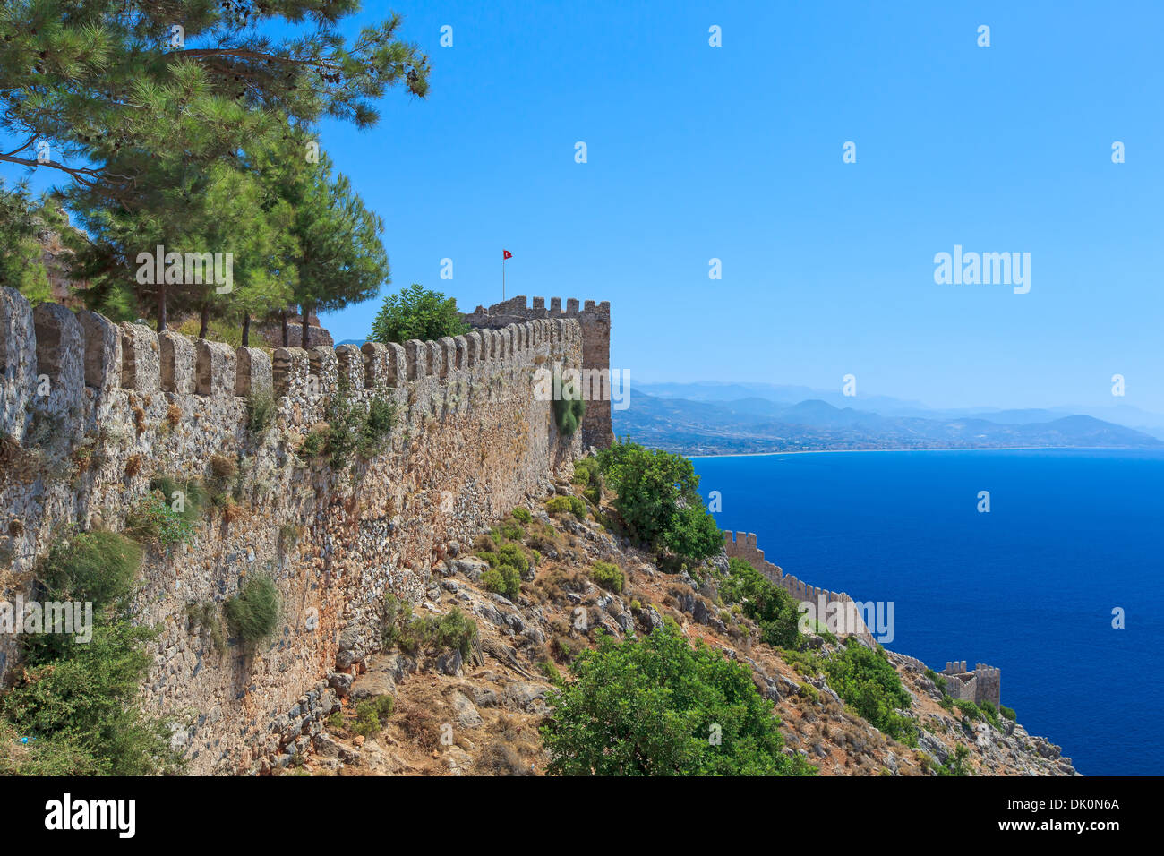 Turkei. Ruinen der osmanischen Festung in Alanya Stockfoto